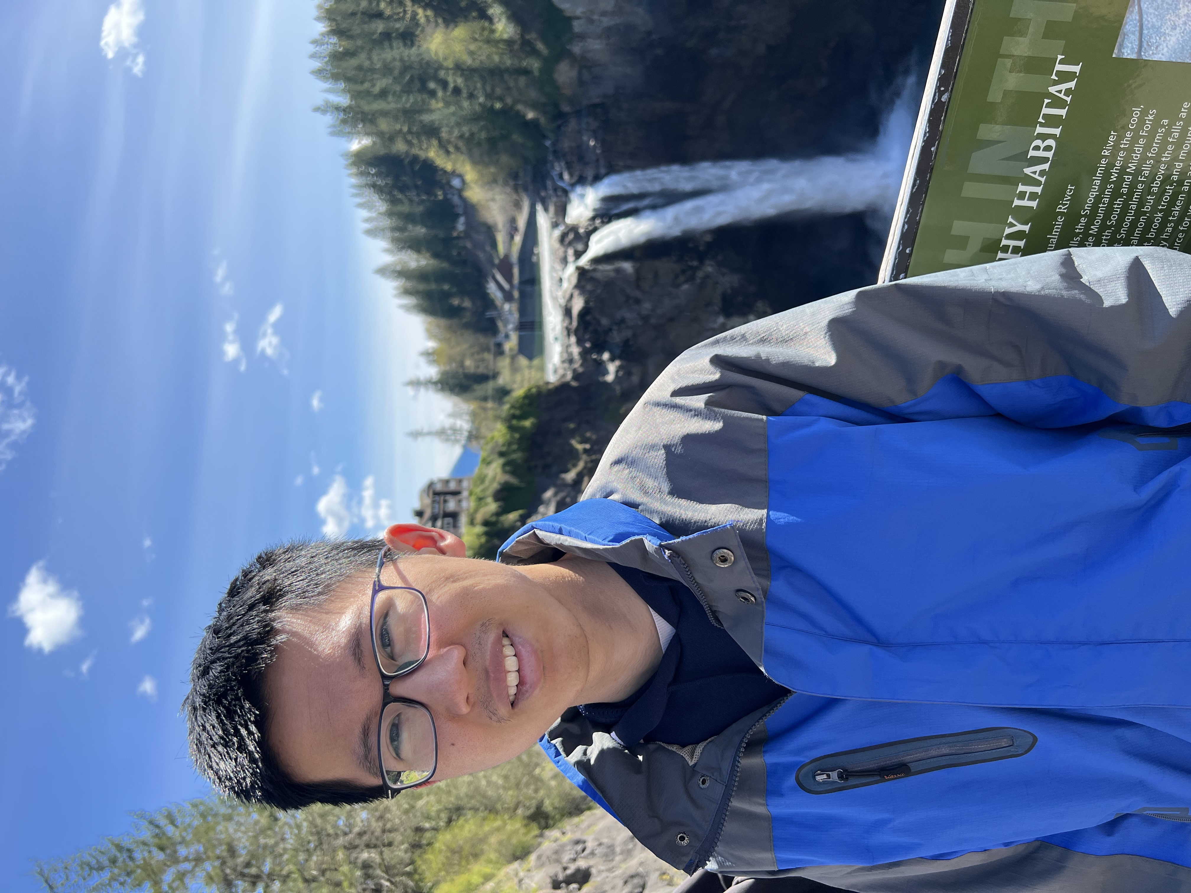 Colin Zhou at Snoqualmie Falls, Washington State, April 2022