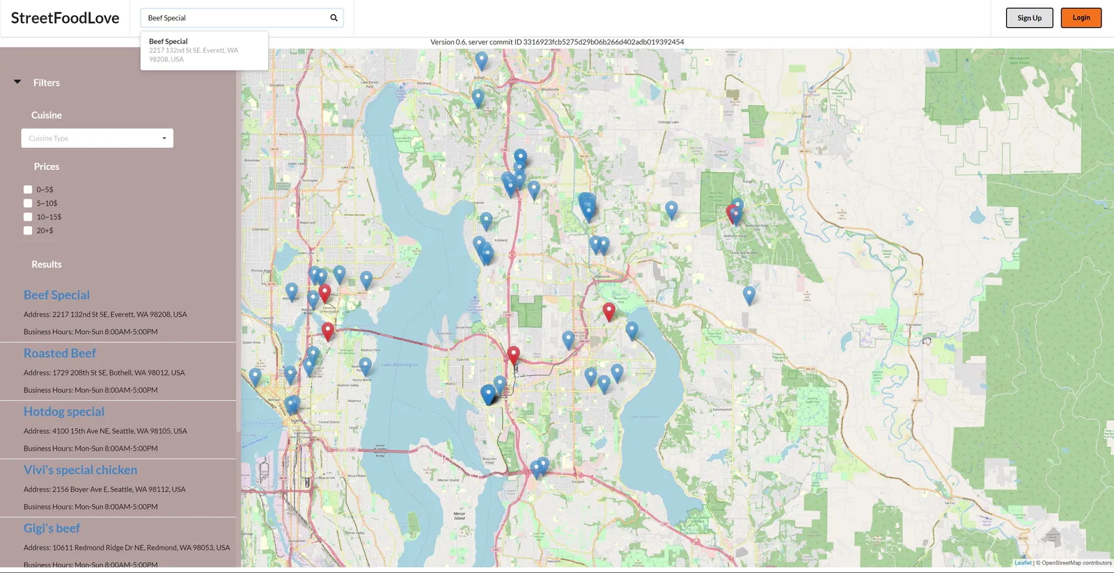 Screenshot of StreetFoodLove